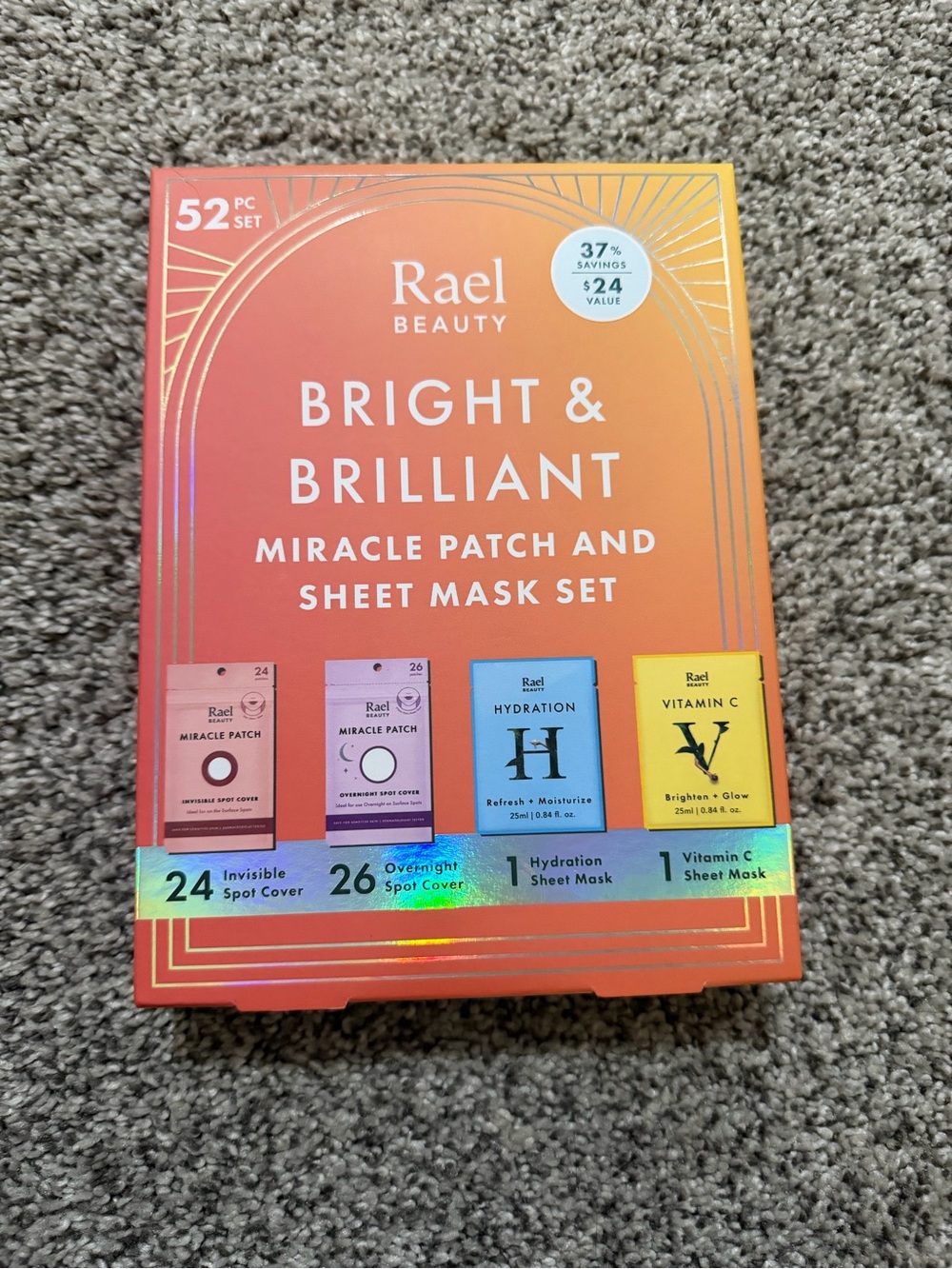 Rael Beauty Bright & Brilliant Sheet Mask and Patch Set - Orange